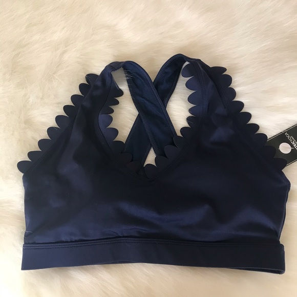 Electric Yoga Blue Scalloped Edge Sports Bra - Picture 2 of 6